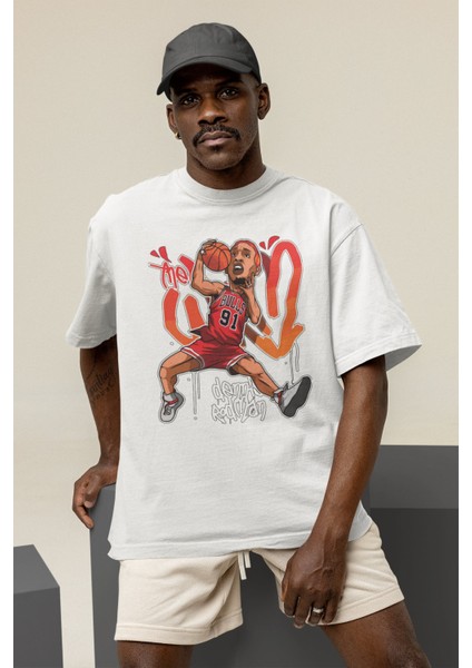 Unisex Dennis Rodman Baskılı T-Shirt Erkek-Kadın Basketbol Temalı T-Shirt modelleri