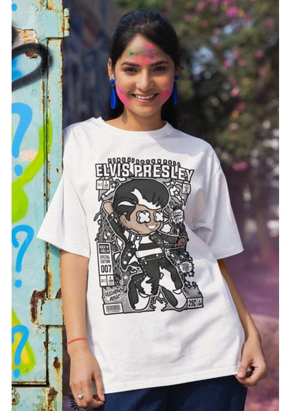 Elvis Presley Yazılı Tshirt Unisex Elvis Presley Baskılı T-Shirt