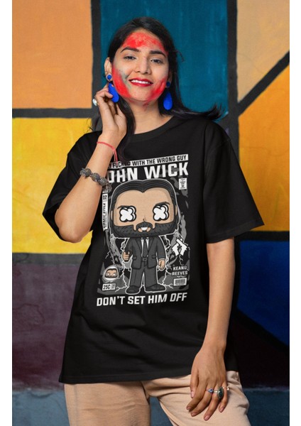 John Wick Yazılı Tshirt Unisex Mini John Wick Film Baskılı T-Shirt fiyatları