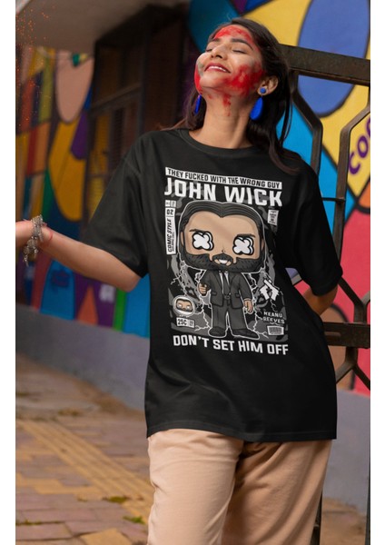 John Wick Yazılı Tshirt Unisex Mini John Wick Film Baskılı T-Shirt modelleri