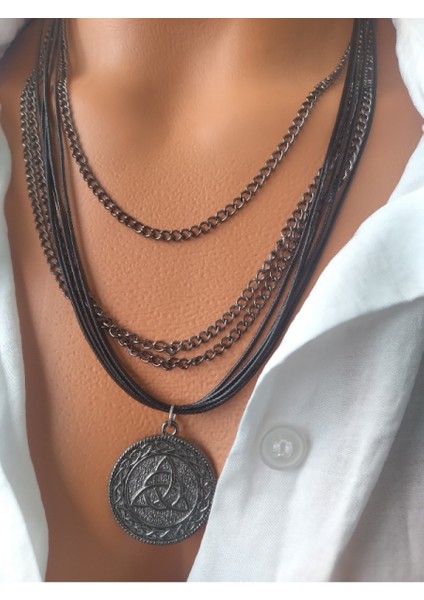 Triquetra Çoklu Deri Kolye fiyatları