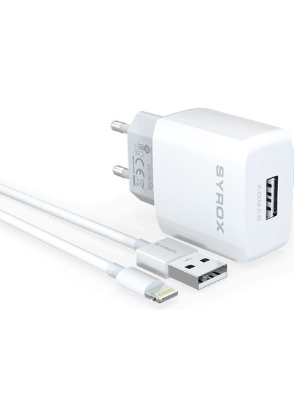 Umut Bilişim Teknolojileri - IPHONE iPhone Lightning Girişli Modellere Yumlu 1.6A Hızlı Şarj Cihazı Syrox J46