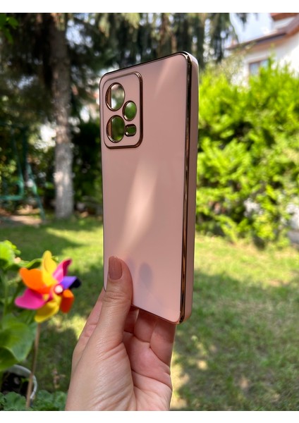 Xiaomi Redmi Note 12 Pro Bakır Detaylı Bej Parlak Silikon Kılıf