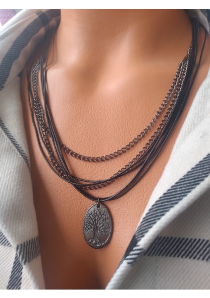 Hayat Ağacı Deri Çoklu Kolye fiyatları