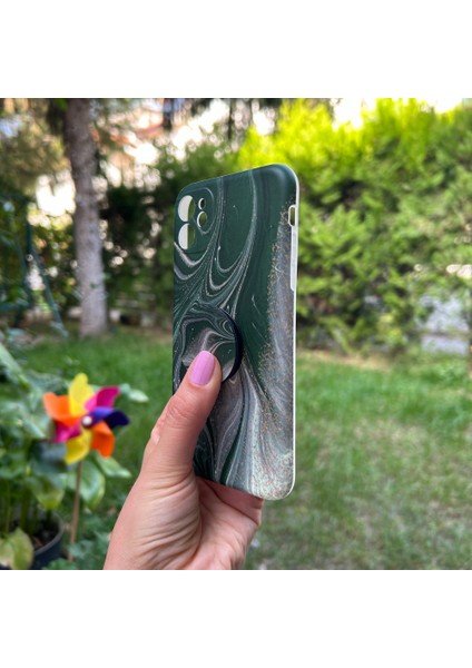 Apple iPhone 11 Yeşil Mermer Görünümlü Kılıf