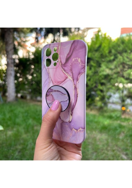 Apple iPhone 12 Pro Pembe Mermer Görünümlü Kılıf