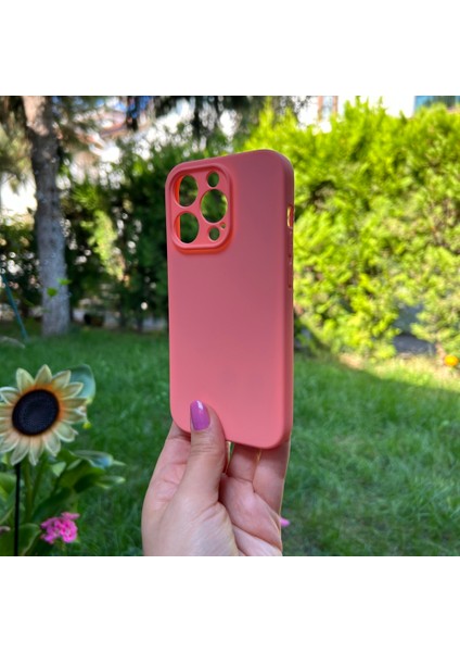 Apple iPhone 14 Pro Içi Süet Tasarımı Turuncu Silikon Kılıf