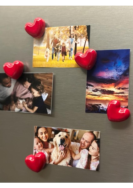 Magnet -Buzdolabı Magneti - Buzdolabı Süsü - 5’li Set Kalpli Magnet