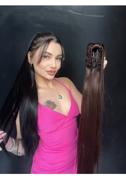 Düz Mandallı Tokalı Postiş At Kuyruğu Tak ve Çık Sıcak Kahve fiyatları