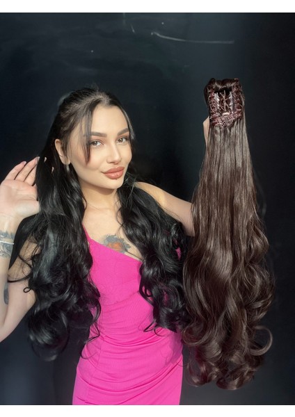 80 cm Ekstra Uzun At Kuyruğu Tokalı Postiş Sıcak Kahve fiyatları