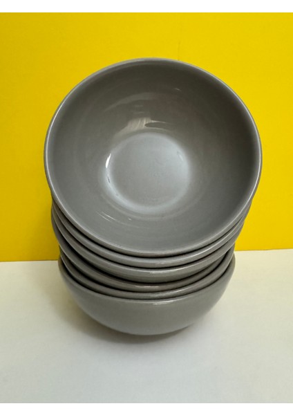 Diamod Serisi Gri Renk 15 Cm Derin Çorba Kasesi 6 Lı