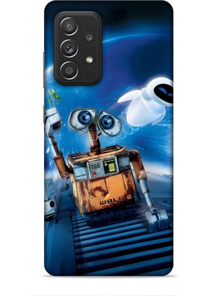Samsung Galaxy A52 Kılıf Animasyon 12 Wall E Lacivert Tasarım Kılıf