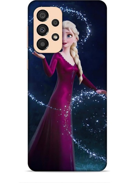 Samsung Galaxy A33 5g Kılıf Animasyon 3 Frozen Elsa Ülkesi Bordo Arka Kapak