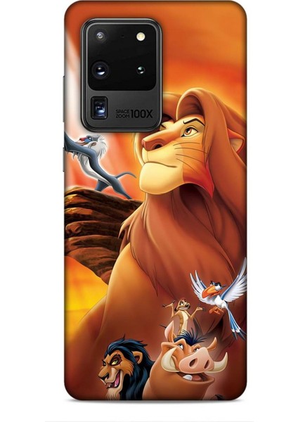 Samsung Galaxy S20 Ultra Kılıf Animasyon 23 Aslan Kral Telefon Kabı