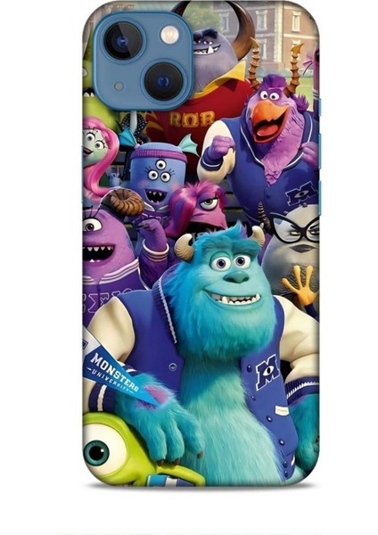 Apple iPhone 13 Kılıf Animasyon 20 Sevimli Canavarlar Renkli Kılıf