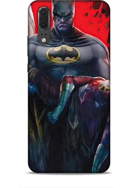 Huawei P20 Kılıf Animasyon 8 Batman Siyah Baskılı Kılıf