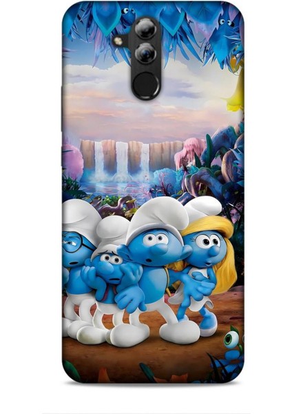 Huawei Mate 20 Lite Kılıf Animasyon 29 Şirinler Leke Tutmaz Kapak