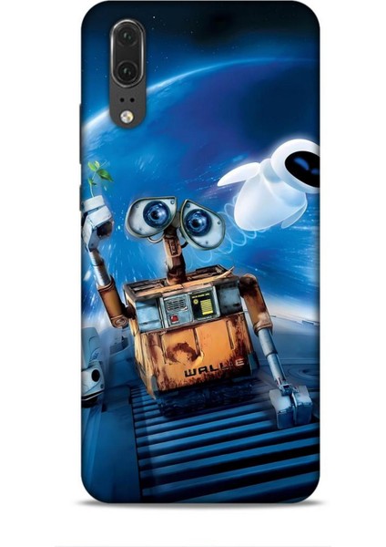 Huawei P20 Kılıf Animasyon 12 Wall E Lacivert Tasarım Kılıf