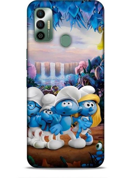 Tecno Spark 7t Kılıf Animasyon 29 Şirinler Leke Tutmaz Kapak