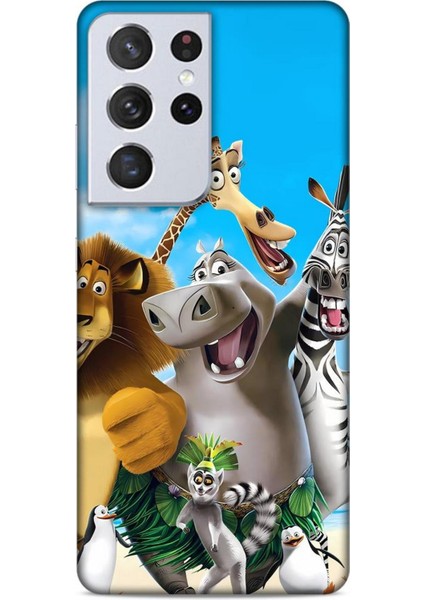 Samsung Galaxy S21 Ultra Kılıf Animasyon 26 Madagascar Soft Kapak