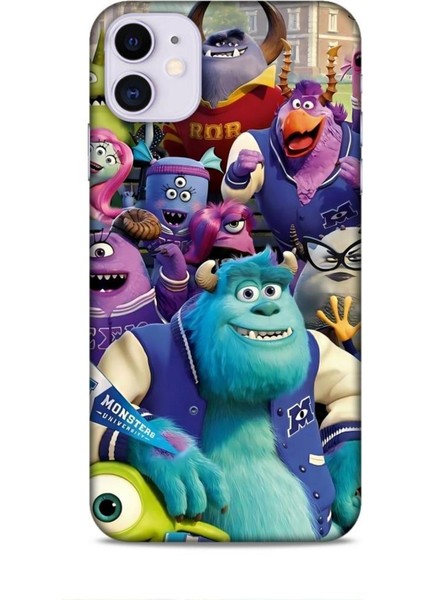 Apple iPhone 11 Kılıf Animasyon 20 Sevimli Canavarlar Renkli Kılıf