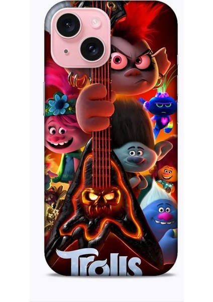 Apple iPhone 15 Kılıf Animasyon 4 Troller Dünya Turu Silikon Kılıf