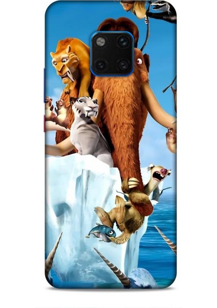 Huawei Mate 20 Pro Kılıf Animasyon 15 Buz Devri Kahverengi Kalın Silikon