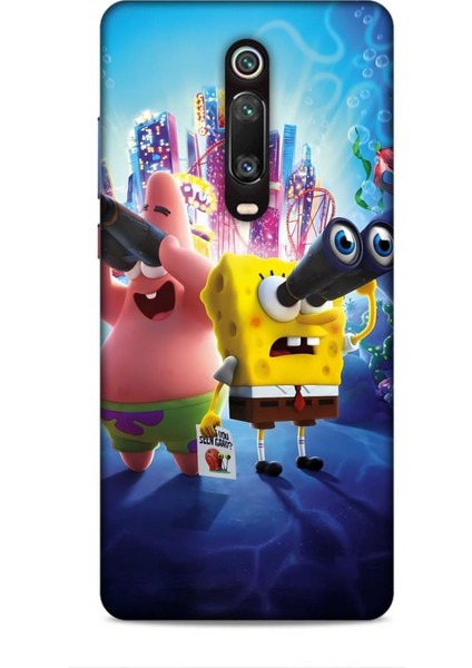 Xiaomi Mi 9t Pro Kılıf Animasyon 2 Sünger Bob Mavi Kapak