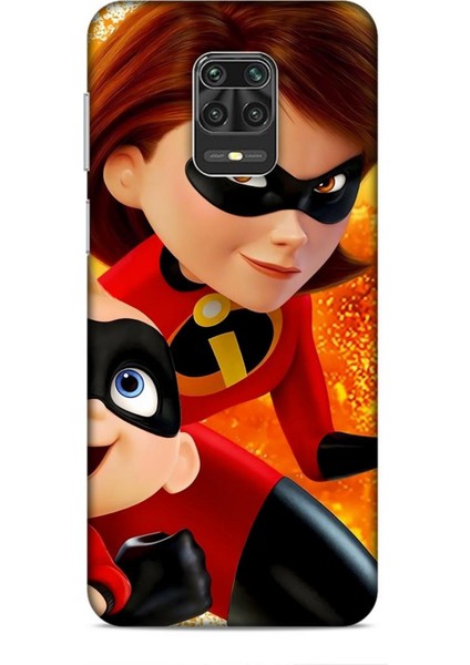 Xiaomi Redmi Note 9 Pro Kılıf Animasyon 7 Inanılmaz Aile Kırmızı Desenli Kılıf