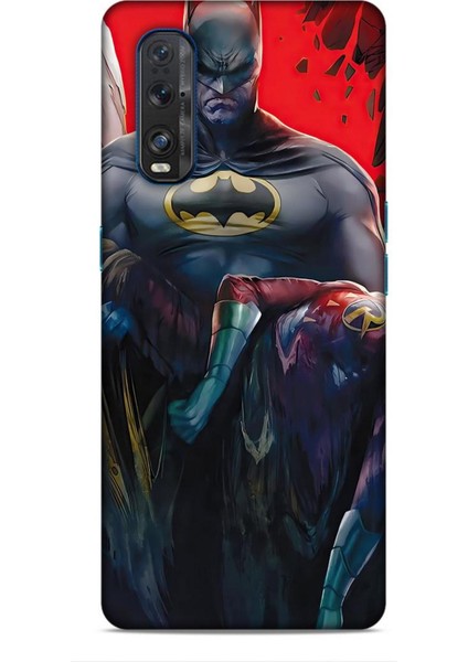 Oppo Find X2 Kılıf Animasyon 8 Batman Siyah Baskılı Kılıf
