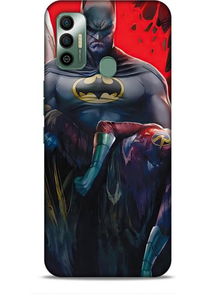 Tecno Spark 7t Kılıf Animasyon 8 Batman Siyah Baskılı Kılıf