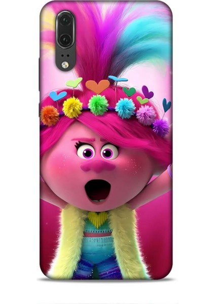 Huawei P20 Kılıf Animasyon 11 Troller Pembe 4K Baskılı Kılıf