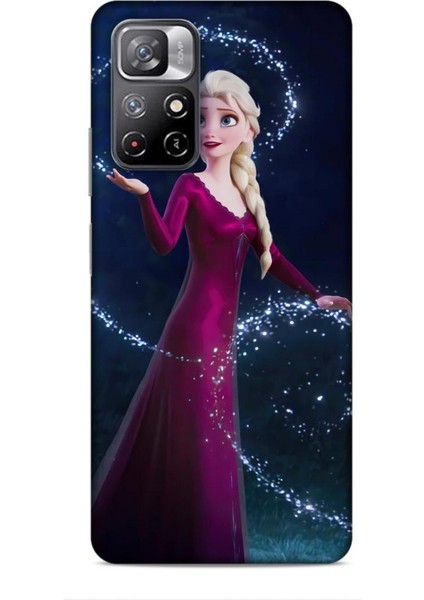 Xiaomi Poco M4 Pro 5g Kılıf Animasyon 3 Frozen Elsa Ülkesi Bordo Arka Kapak