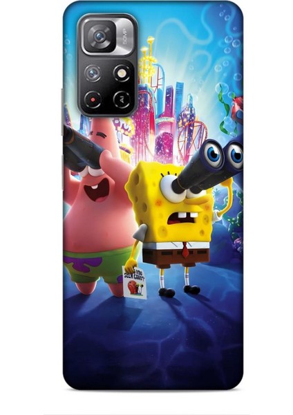 Xiaomi Poco M4 Pro 5g Kılıf Animasyon 2 Sünger Bob Mavi Kapak