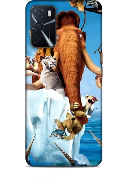 Oppo A16 Kılıf Animasyon 15 Buz Devri Kahverengi Kalın Silikon