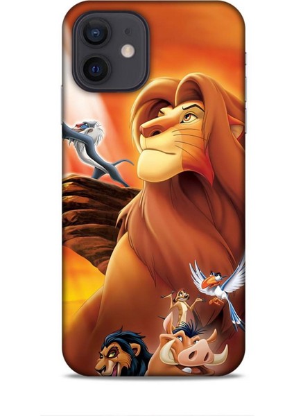 Apple iPhone 12 Kılıf Animasyon 23 Aslan Kral Telefon Kabı