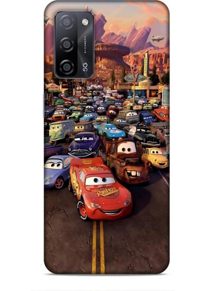 Oppo A55 5g Kılıf Animasyon 30 Arabalar Kenarları Şeffaf Kapak