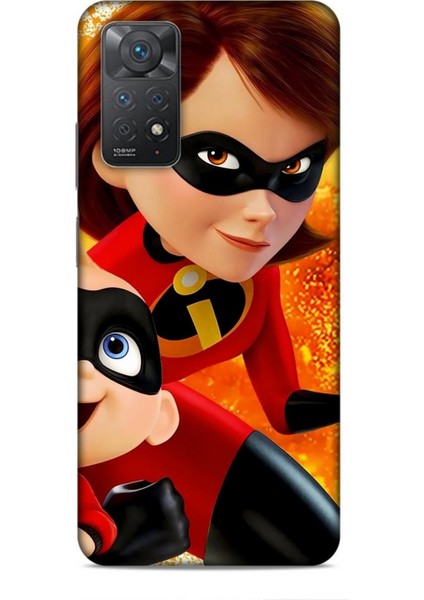 Xiaomi Redmi Note 11 Pro Kılıf Animasyon 7 Inanılmaz Aile Kırmızı Desenli Kılıf