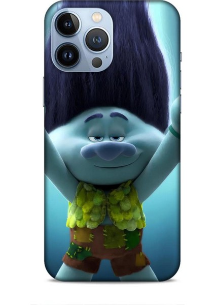 Apple iPhone 13 Pro Max Kılıf Animasyon 10 Trolls Branch Turkuaz Full Hd Kılıf