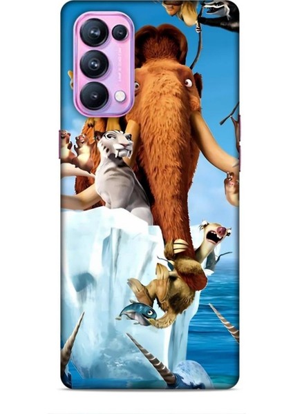 Oppo Reno 5 Pro Kılıf Animasyon 15 Buz Devri Kahverengi Kalın Silikon