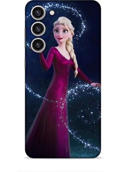 Samsung Galaxy S24 Plus Kılıf Animasyon 3 Frozen Elsa Ülkesi Bordo Arka Kapak