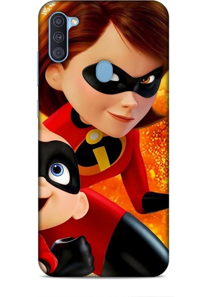 Samsung Galaxy A11 Kılıf Animasyon 7 Inanılmaz Aile Kırmızı Desenli Kılıf