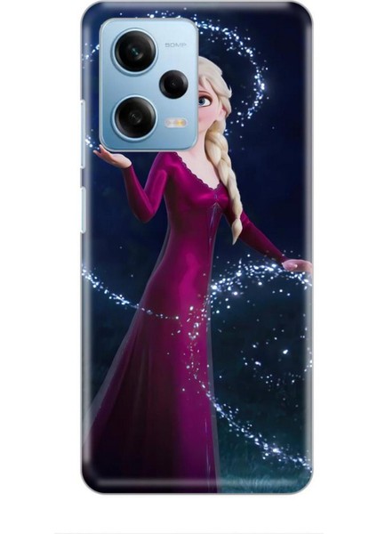 Xiaomi Redmi Note 12 Pro 5g Kılıf Animasyon 3 Frozen Elsa Ülkesi Bordo Arka Kapak