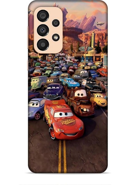 Samsung Galaxy A34 5g Kılıf Animasyon 30 Arabalar Kenarları Şeffaf Kapak