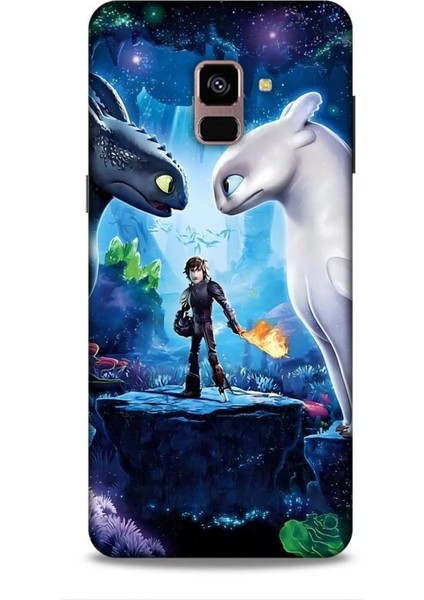 Samsung Galaxy A8 Plus 2018 Kılıf Animasyon 18 Ejderhanı Nasıl Eğitirsin Parlak Kılıf