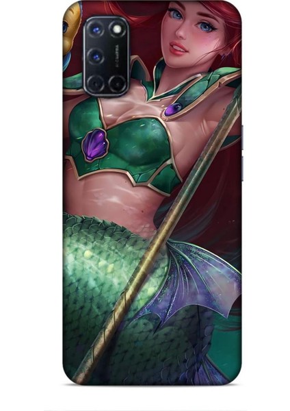 Oppo A52 Kılıf Animasyon 5 Küçük Deniz Kızı Yeşil Koruma Kılıfı