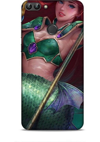 Huawei P Smart S 2020 Kılıf Animasyon 5 Küçük Deniz Kızı Yeşil Koruma Kılıfı
