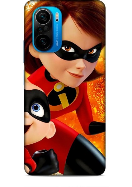 Xiaomi Poco F3 Kılıf Animasyon 7 Inanılmaz Aile Kırmızı Desenli Kılıf