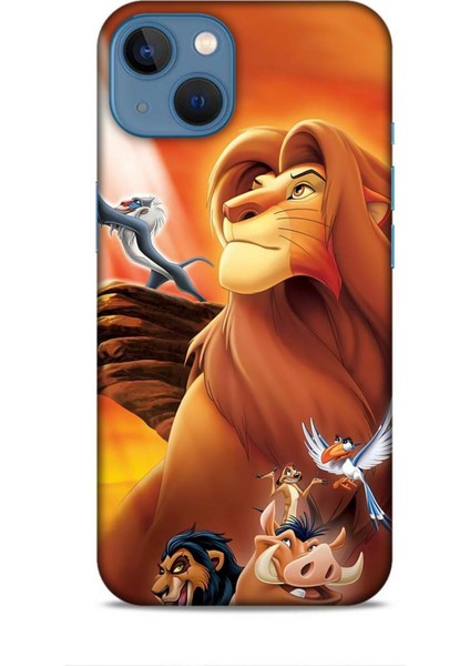 Apple iPhone 13 Kılıf Animasyon 23 Aslan Kral Telefon Kabı