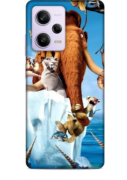Xiaomi Redmi Note 12 Pro 4g Kılıf Animasyon 15 Buz Devri Kahverengi Kalın Silikon